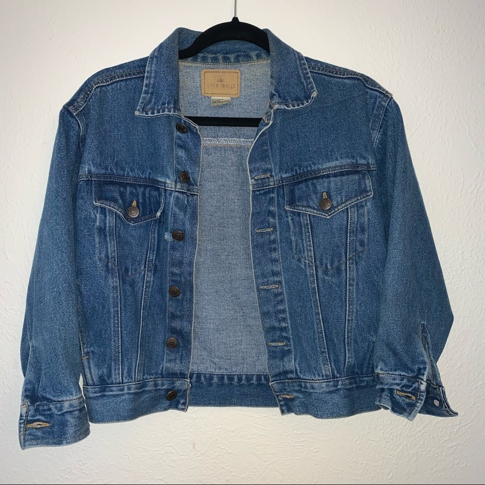 Dark Wash Denim Bomber Jacket 100% Cotton size small